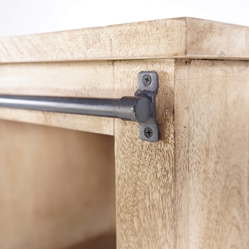 Vitrinekast in industriële stijl van massief hout 180 cm – Detroit