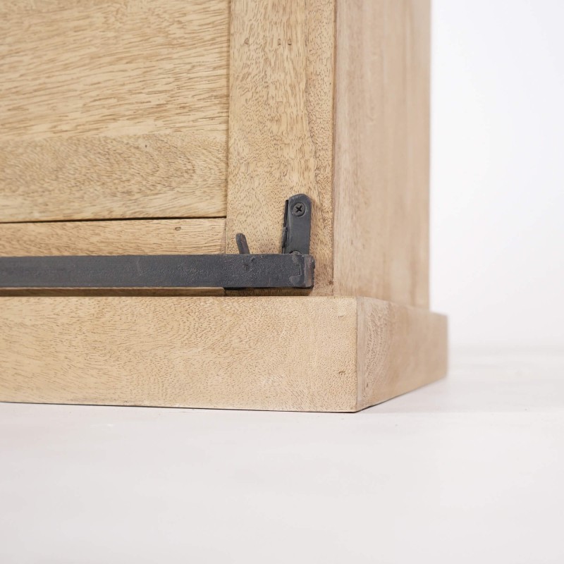 Vitrinekast in industriële stijl van massief hout 180 cm – Detroit