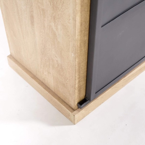 Buffet in industriële stijl van massief hout en metaal 100 cm – Detroit