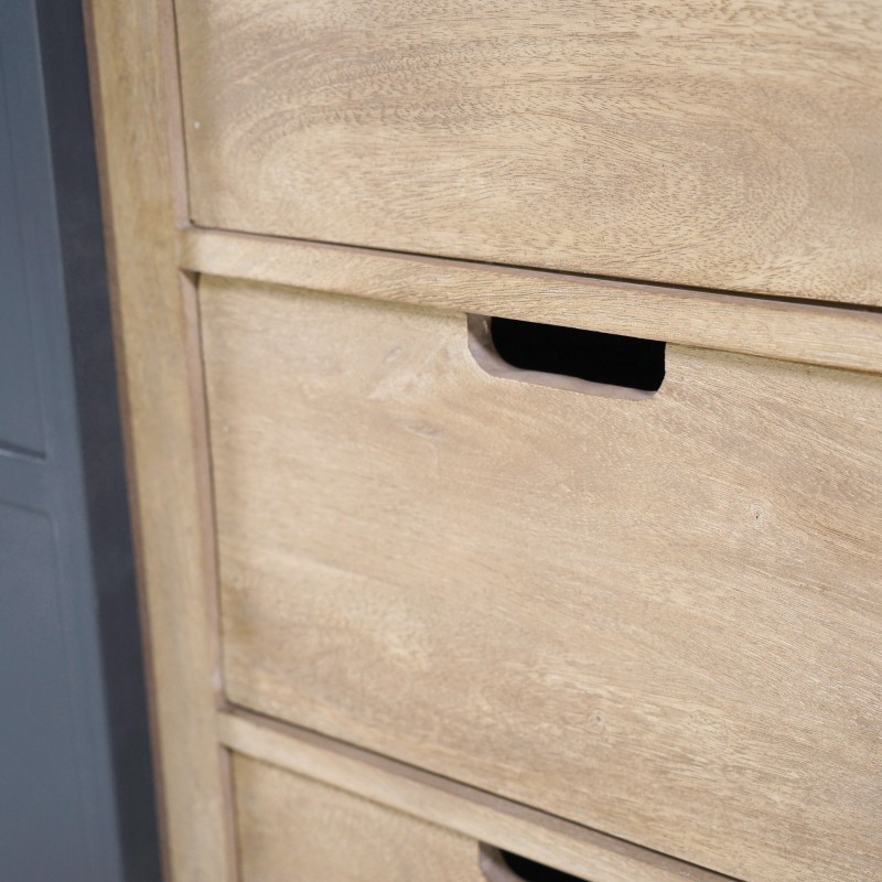 Vitrinekast in massief hout in industriële stijl 100 cm – Detroit