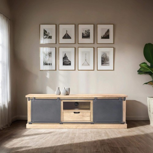 Tv-meubel massief hout en...