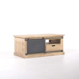 Tv-meubel in massief hout en metaal in industriële stijl – 100 cm – Detroit