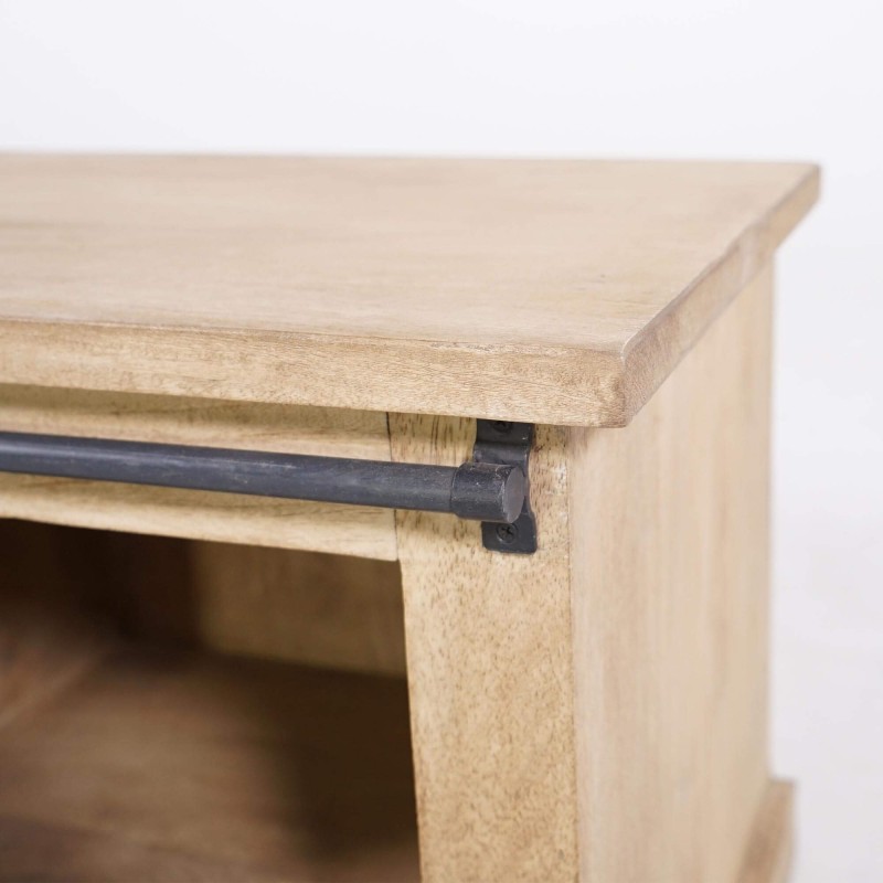 Tv-meubel in massief hout en metaal in industriële stijl – 100 cm – Detroit