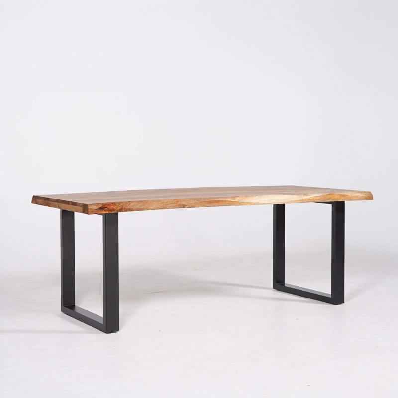 Massief houten eettafel met metalen poten - Rustik