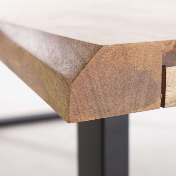 Massief houten eettafel met metalen poten - Rustik