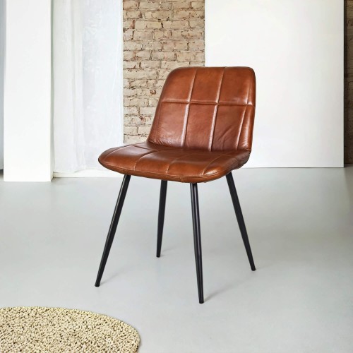 Vintage lederen stoel - Portobello