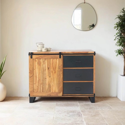 Houten en metalen dressoir 110 cm - Osaka