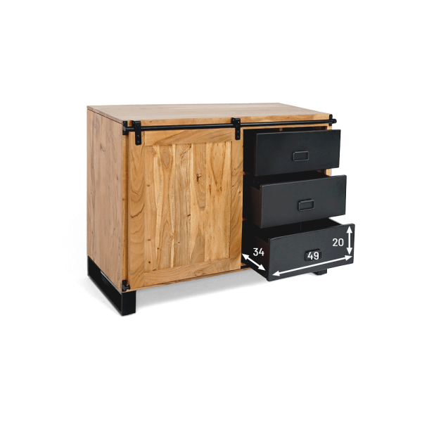 Houten en metalen dressoir 110 cm - Osaka