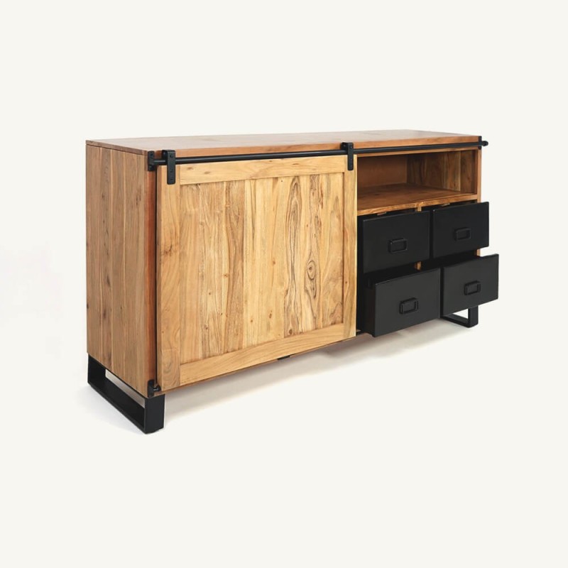Houten en metalen dressoir 160 cm - Osaka