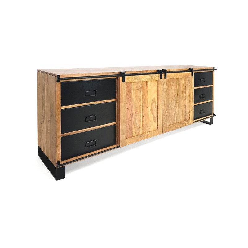 Groot buffet van hout & metaal 200 cm - Osaka
