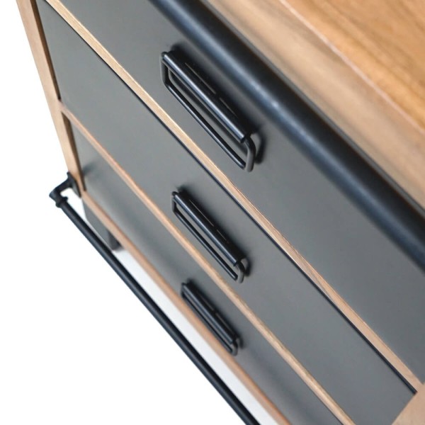 Groot buffet van hout & metaal 200 cm - Osaka