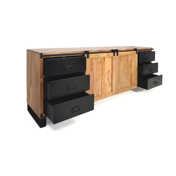 Groot buffet van hout & metaal 200 cm - Osaka