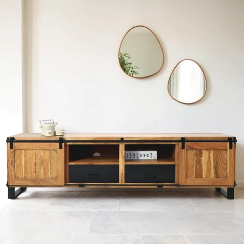 TV-meubel hout en metaal 200 cm - Osaka