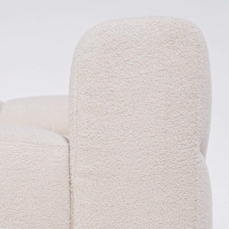 Rechte gecapitonneerde sofa in bouclé stof 2/3-zit – Elda