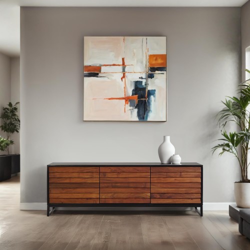 TV-meubel 150 cm van natuurlijk hout - Tamara
