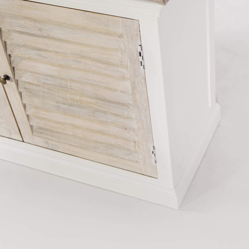 Klein dressoir in wit en natuurlijk hout – Sea side