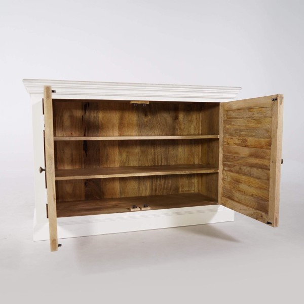 Klein dressoir in wit en natuurlijk hout – Sea side