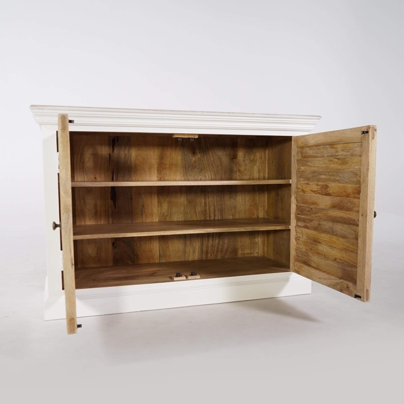 Klein dressoir in wit en natuurlijk hout – Sea side