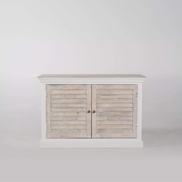Klein dressoir in wit en natuurlijk hout – Sea side