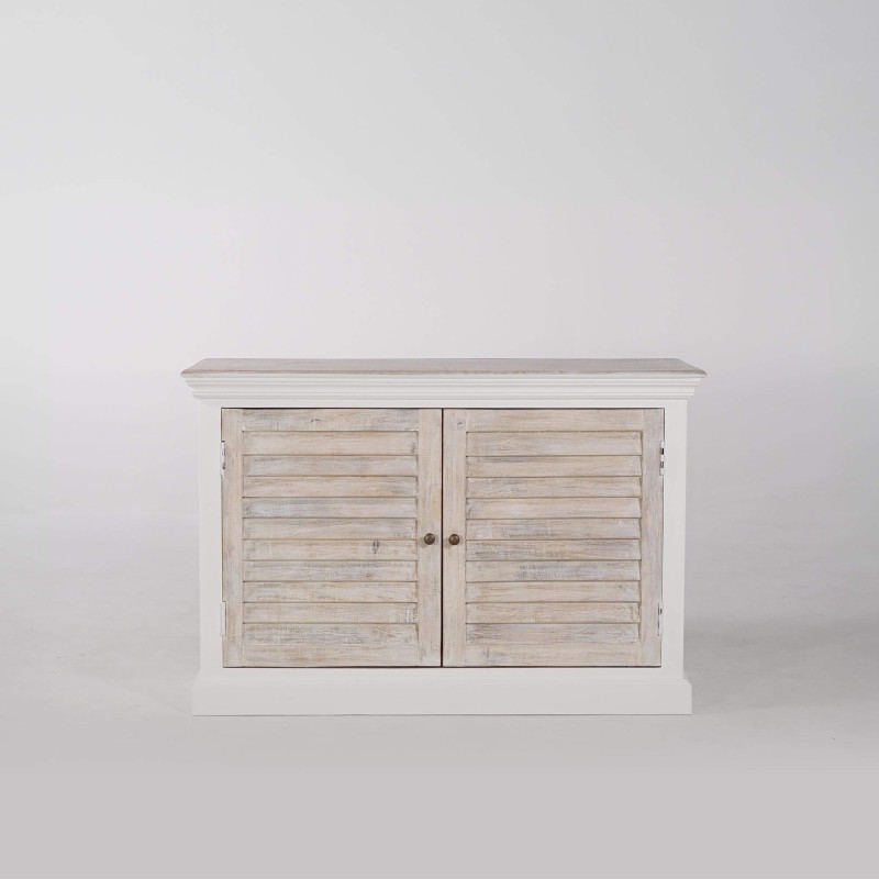 Klein dressoir in wit en natuurlijk hout – Sea side