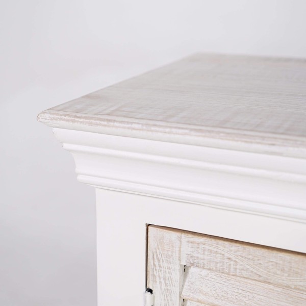 Witte tv-meubel van 140 cm in natuurlijk hout – Sea side