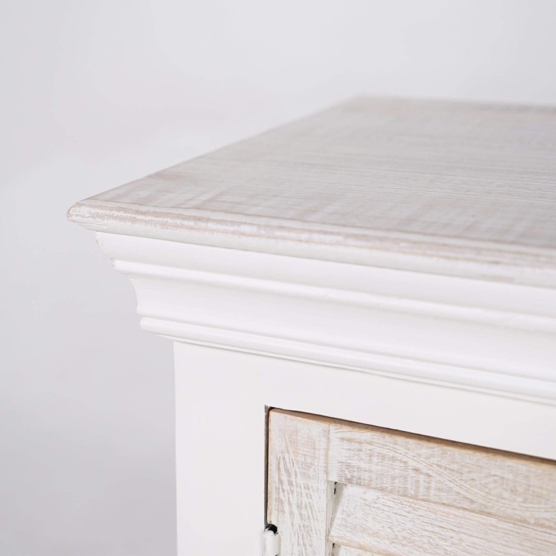 Witte tv-meubel van 140 cm in natuurlijk hout – Sea side
