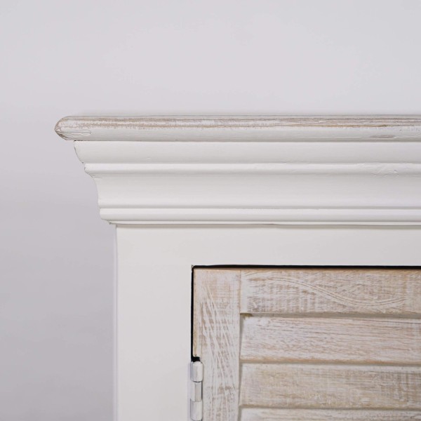 Witte tv-meubel van 140 cm in natuurlijk hout – Sea side
