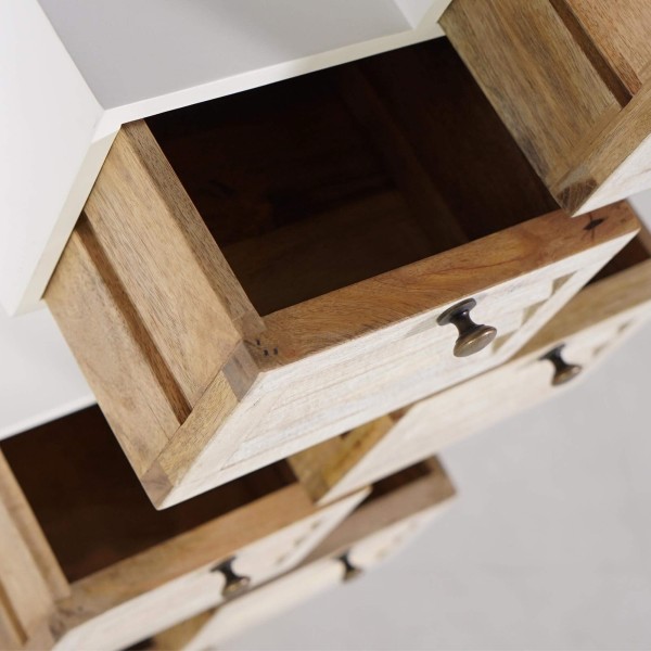 Witte opbergkast in naturel hout - Sea side
