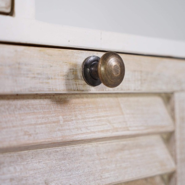 Witte opbergkast in naturel hout - Sea side
