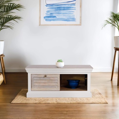 Salontafel in naturel wit...