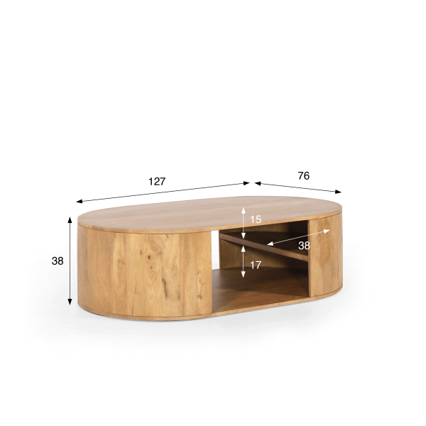 Massief houten salontafel - Timea