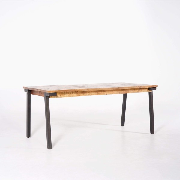 Vintage hout en metalen tafel - Retro Archi