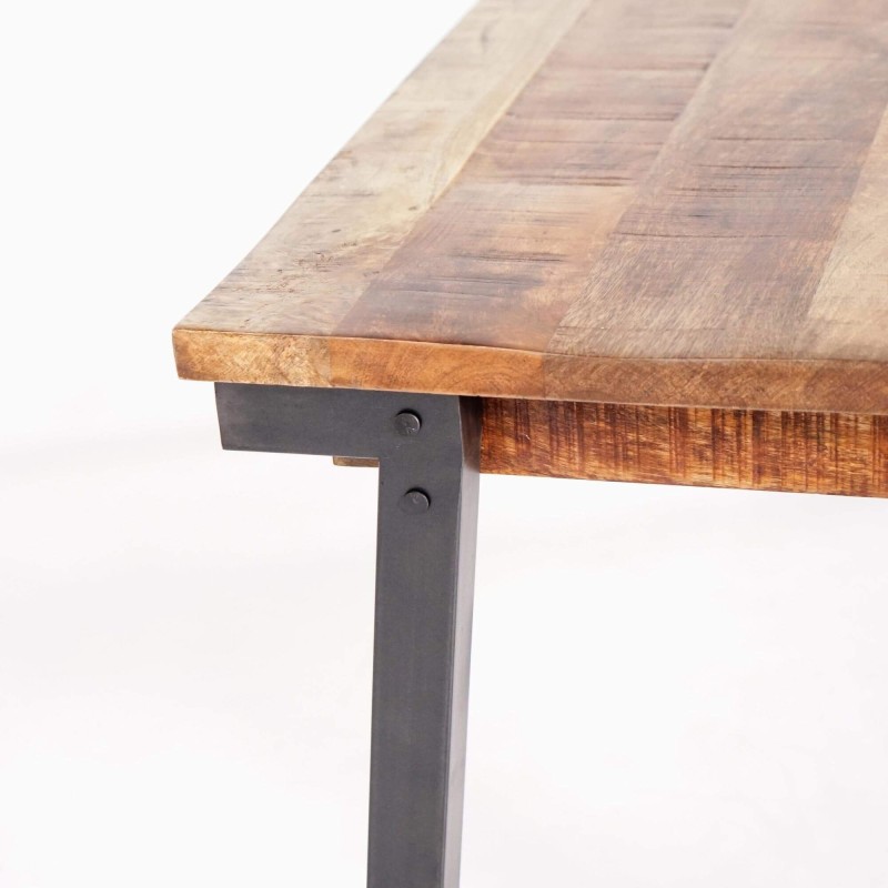 Vintage hout en metalen tafel - Retro Archi