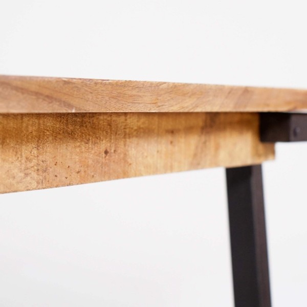 Vintage hout en metalen tafel - Retro Archi