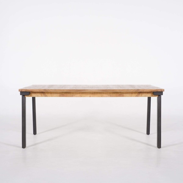 Vintage hout en metalen tafel - Retro Archi