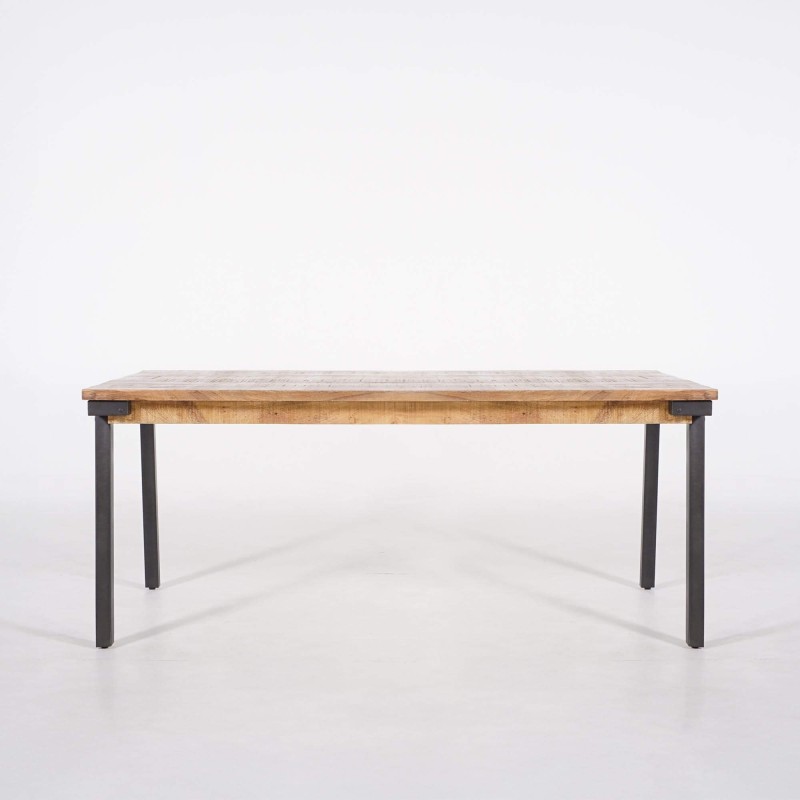 Vintage hout en metalen tafel - Retro Archi