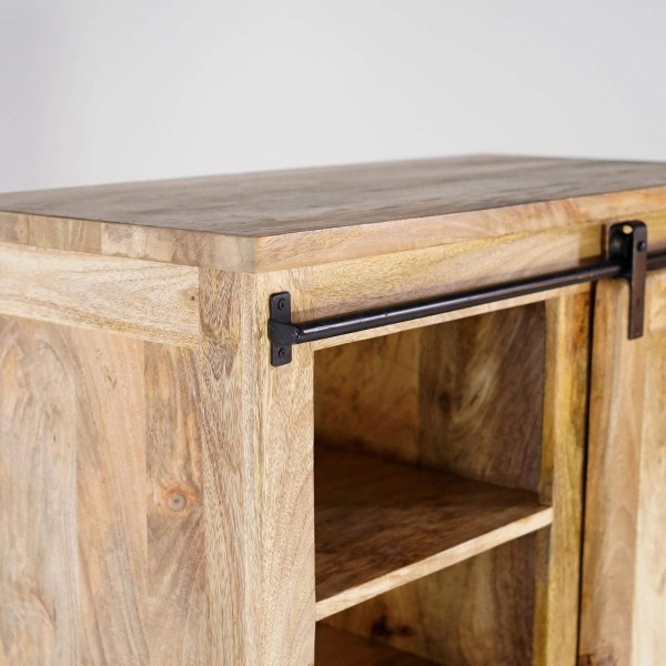 Industriële hoge buffetkast in hout en metaal 90 cm – Paris