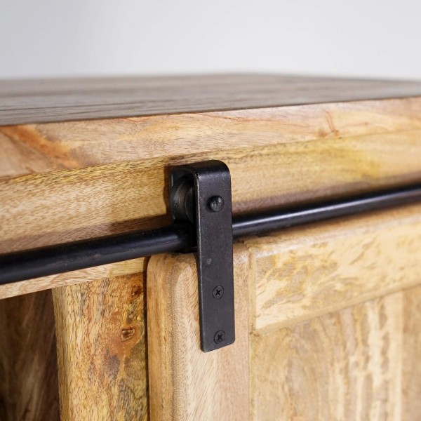 Industriële hoge buffetkast in hout en metaal 90 cm – Paris