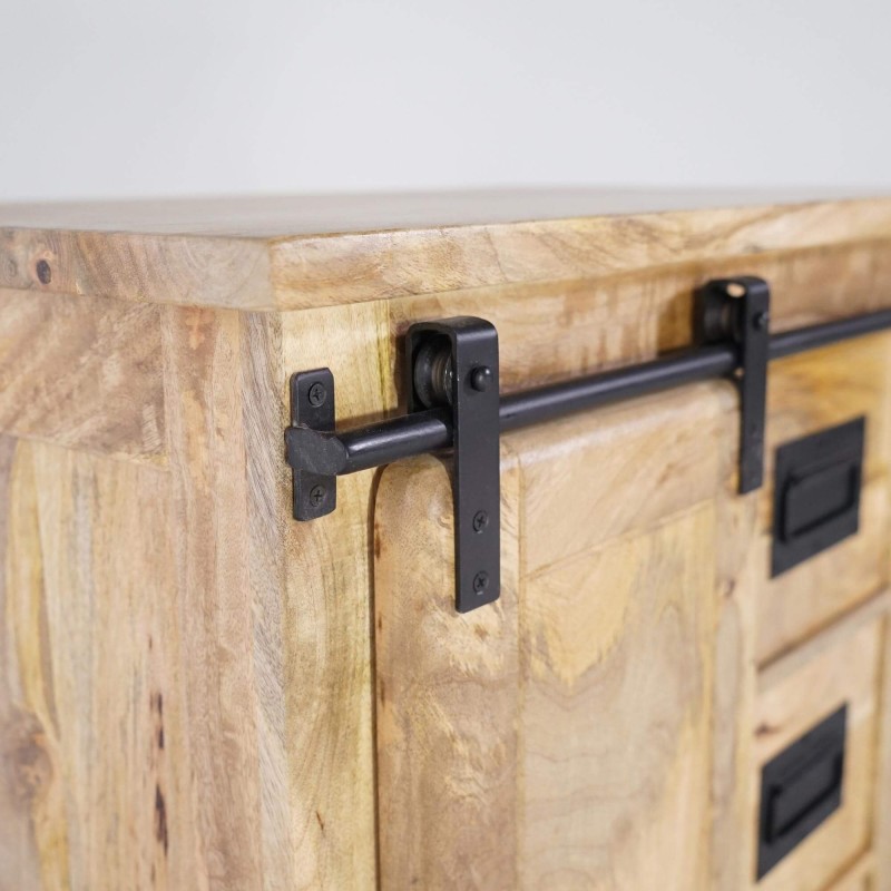 Klein industrieel dressoir in massief hout 70 cm - Paris