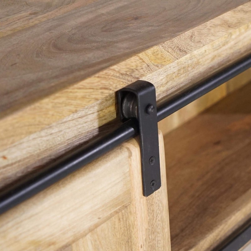 Industriële wandplank in hout en metaal – Paris