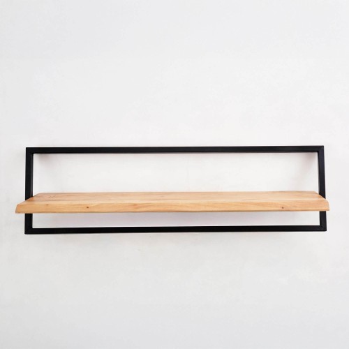 Wandplank 100 cm hout en metaal - Inclined