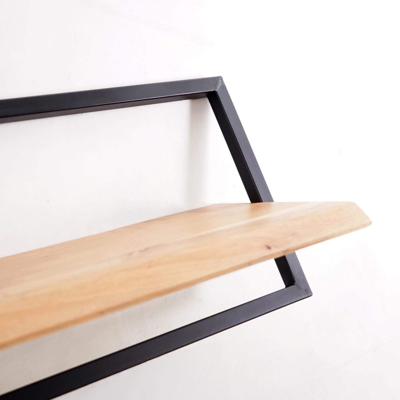 Wandplank 100 cm hout en metaal - Inclined