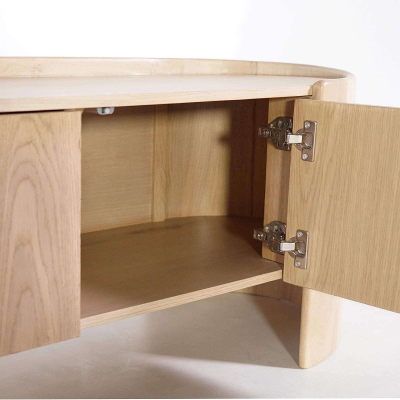 Tv-meubel in eikenhout 3 deuren 165 cm - Lago