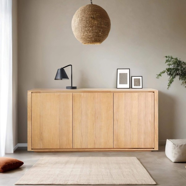 Dressoir in massief eikenhout 3 deuren 160 cm - Yseult