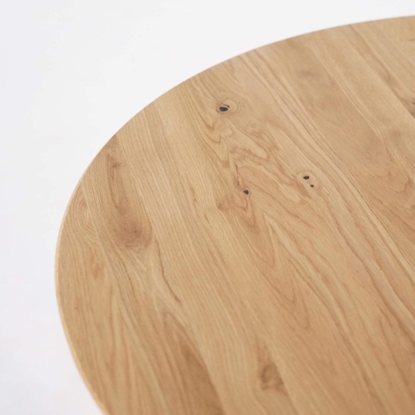 Ronde eettafel in massief eikenhout 90 cm