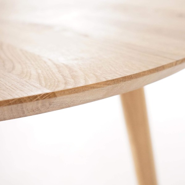Ronde eettafel in massief eikenhout 90 cm