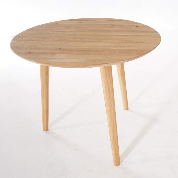 Ronde eettafel in massief eikenhout 90 cm