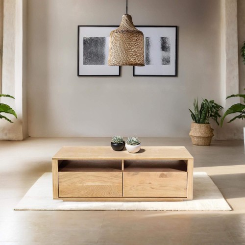 Salontafel in massief eikenhout 120 cm - Yseult