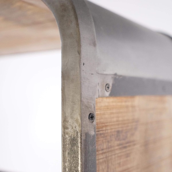 Industriële metalen servieskast met houten deuren - Manchester