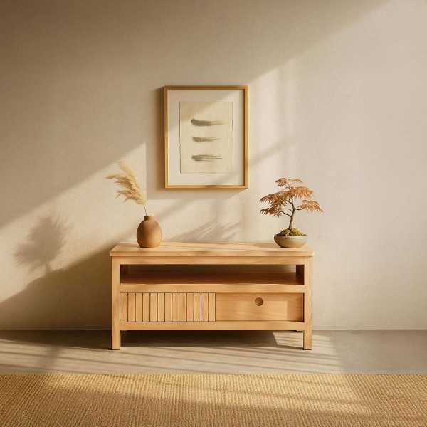 Tv-meubel in massief hout 100 cm - Rohini